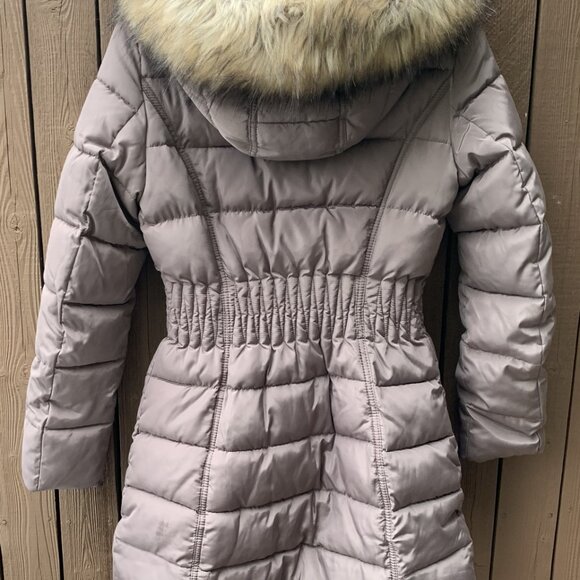 Shelli Siegel LAUNDRY puff 3/4 Windproof coat with hood and cinched waist. - Picture 4 of 9